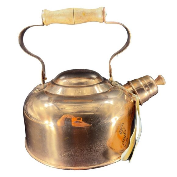 ODI Other - ODI Solid Copper Tea Kettle Tea Pot Made In Portugal Stamped Wooden Handle Knob